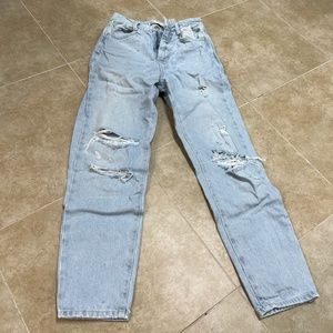 Zara high waisted ripped jeans